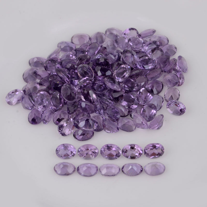 128 pcs Amethyst  - 152.95 ct - Oval - Purple