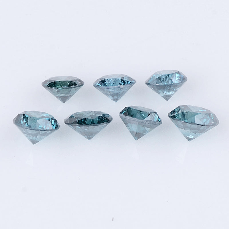 2.09 Carat Brilliant Round Fancy Intense Greenish Blue I1-I3 Diamonds-AIG Certified