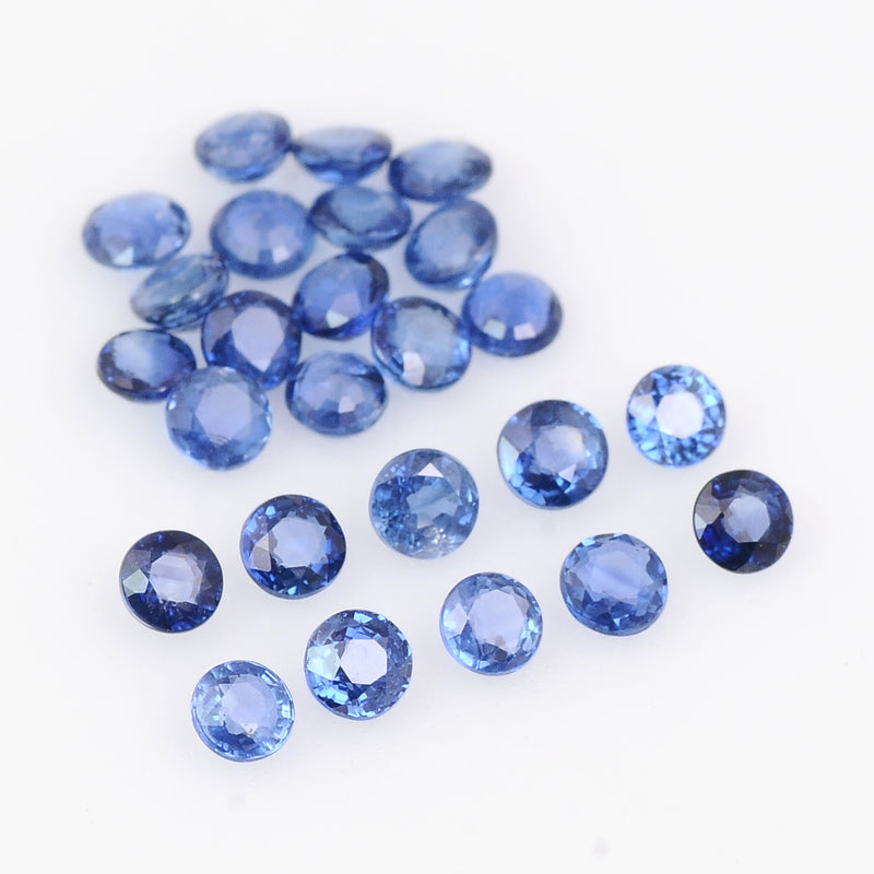 25 pcs Sapphire  - 2.95 ct - ROUND - Blue