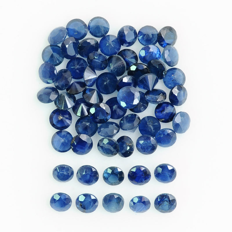 59 pcs Sapphire  - 8.64 ct - ROUND - Blue