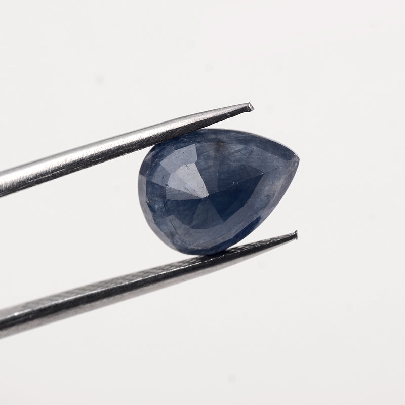 3 pcs Sapphire  - 9.73 ct - Pear - Blue - Semi-transparent