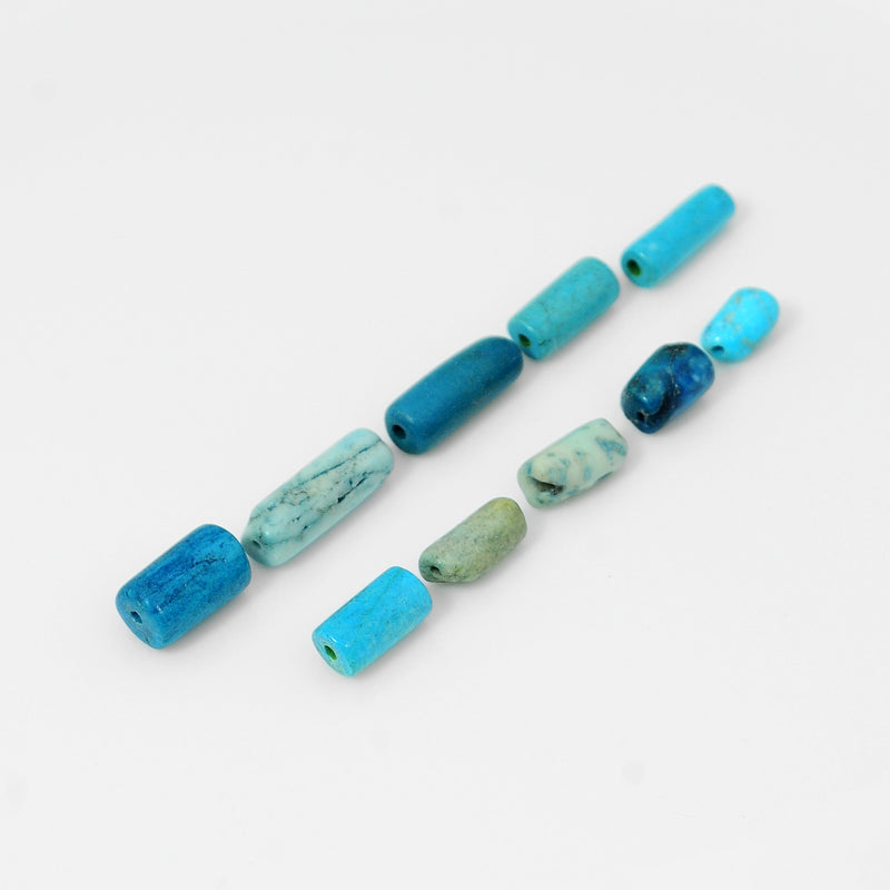 Tube Blue Color Turquoise Gemstone 17.92 Carat