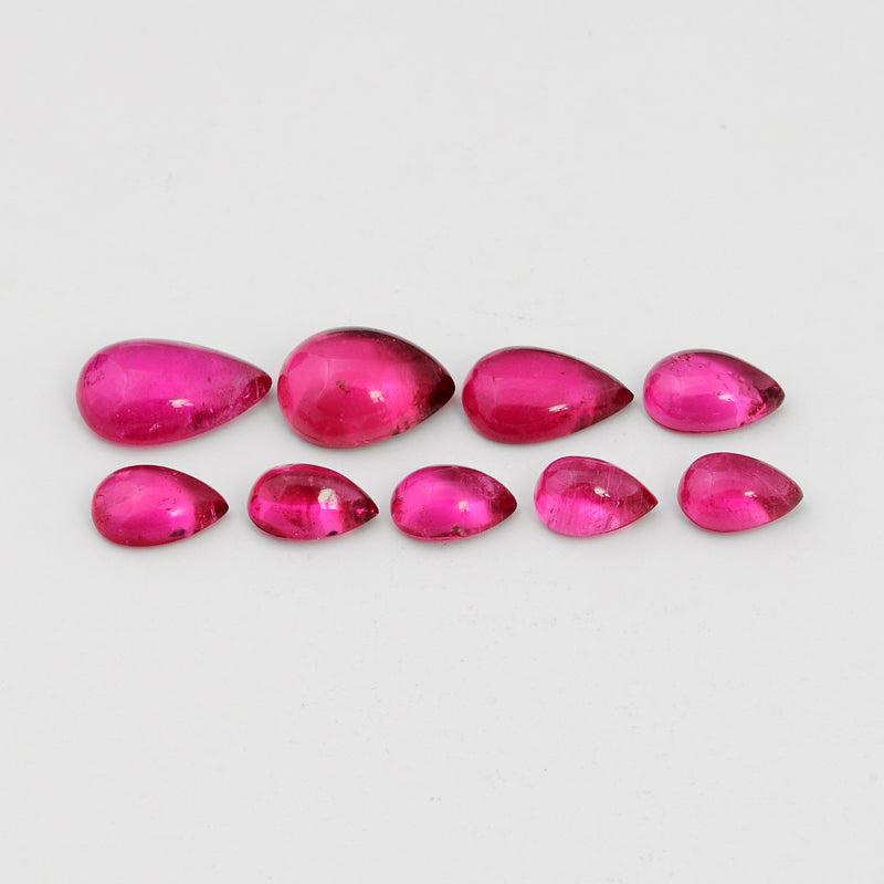 9 pcs Tourmaline  - 24.79 ct - Pear - Pink