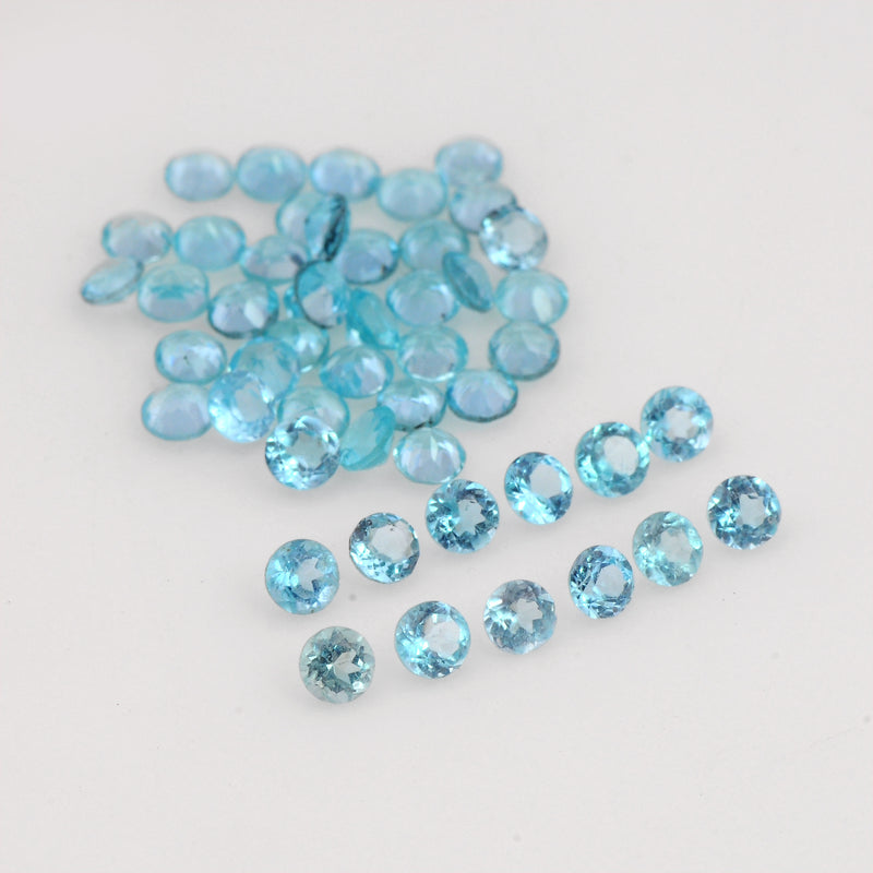 3.18 Carat Blue Color Round Apatite Gemstone
