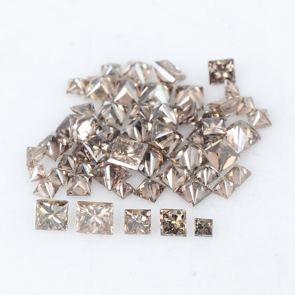 57 pcs Diamond  - 2.62 ct - Square - Brown - VS - SI