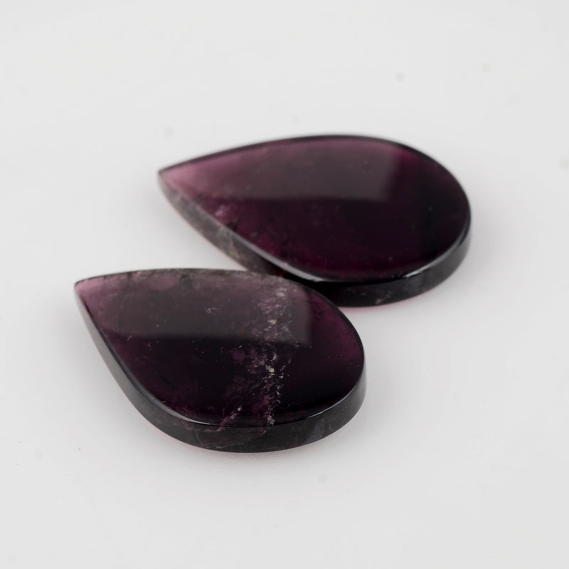 2 pcs Tourmaline  - 41.35 ct - Pear - Purple