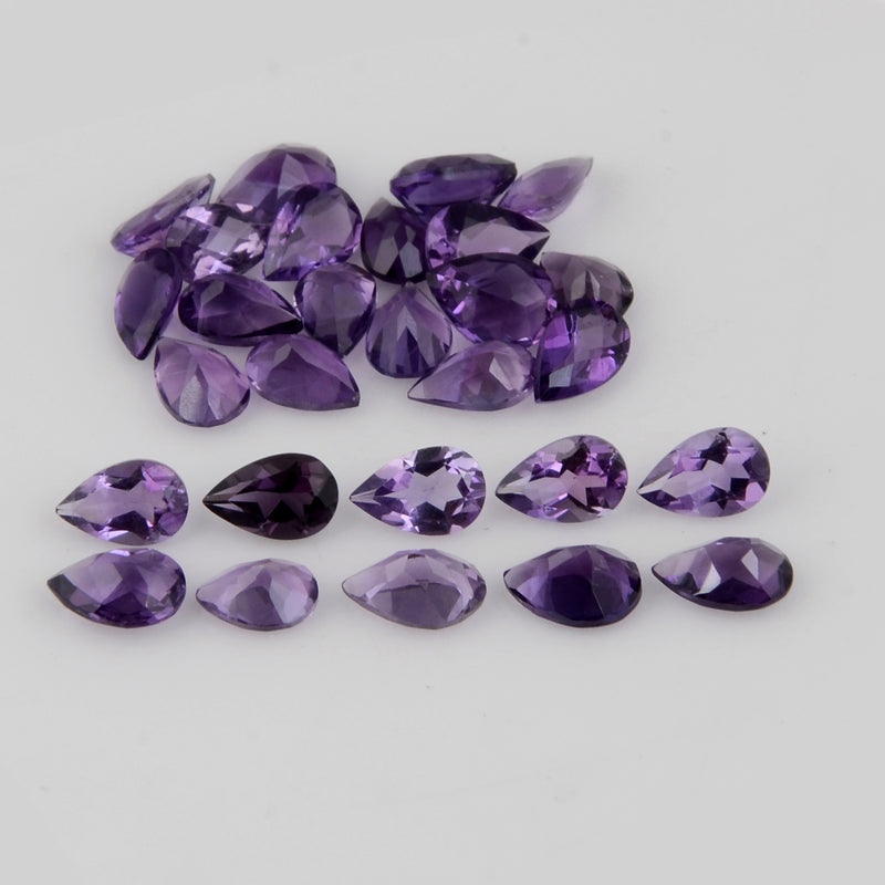 28 pcs Amethyst  - 21.28 ct - Pear - Purple