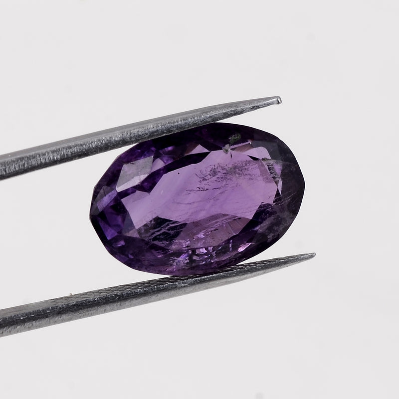 6.96 Carat Purple Color Oval Amethyst Gemstone