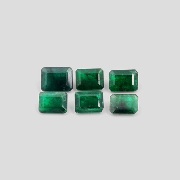 6 pcs Emerald  - 9.75 ct - Octagon - Green