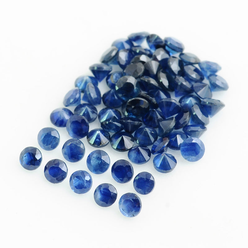 64 pcs Sapphire  - 9.74 ct - ROUND - Blue
