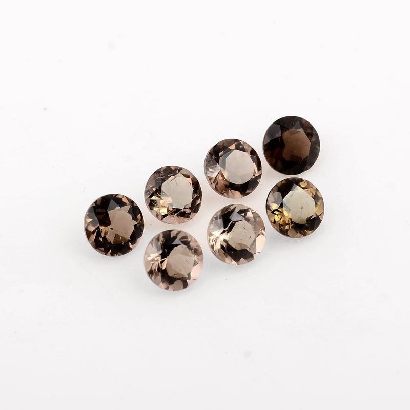 Round Brown Color Smoky Quartz Gemstone 2.66 Carat