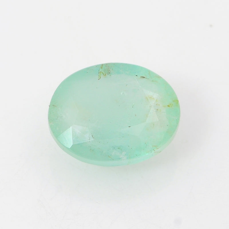 1 pcs Emerald  - 7.95 ct - Oval - Light Green - Transparent
