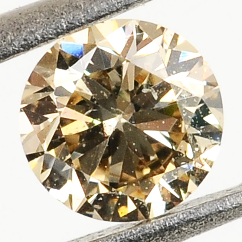 0.42 Carat Brilliant Round N to Q-R (Very Light Brown) SI-I1 Diamond ALGT Certified