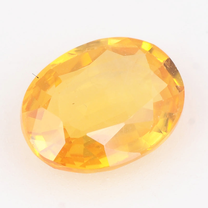 1 pcs Sapphire  - 1.37 ct - Oval - Vivid Orangy Yellow