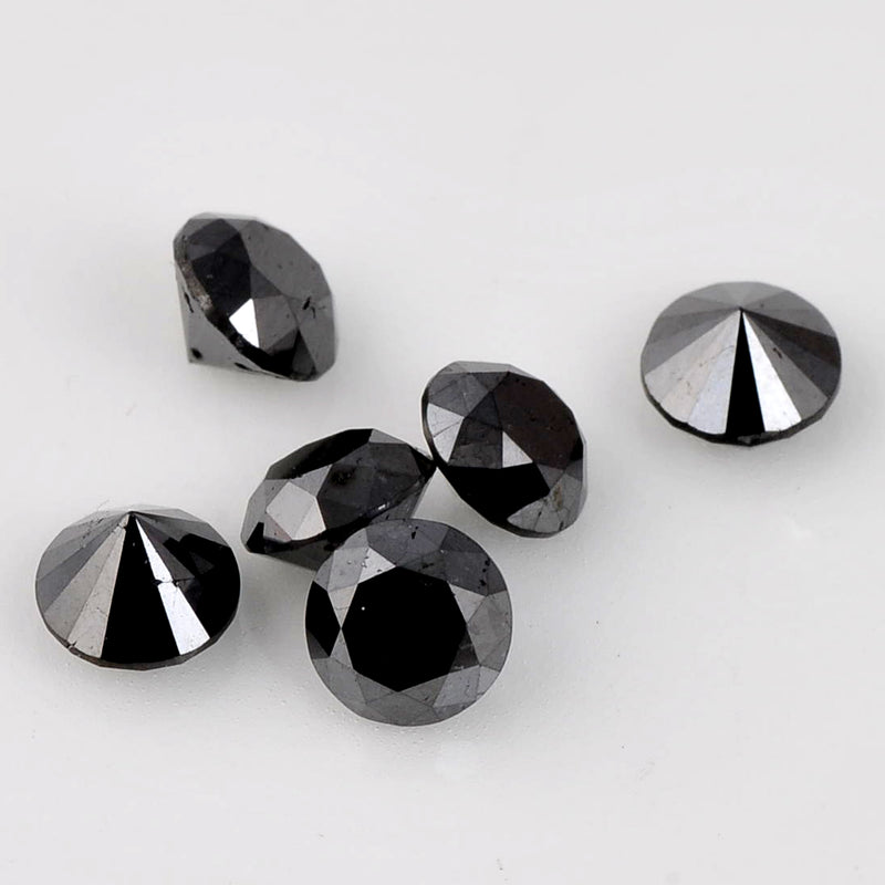 4.90 Carat Brilliant Round Fancy Black Diamonds-AIG Certified