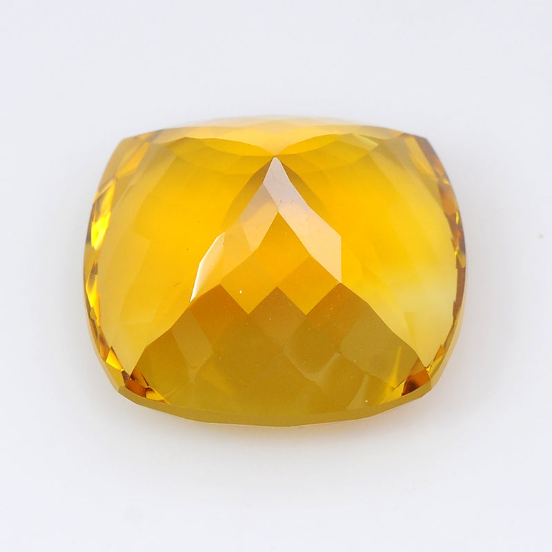Square Cushion Yellow Color Citrine Gemstone 75.51 Carat - ALGT Certified