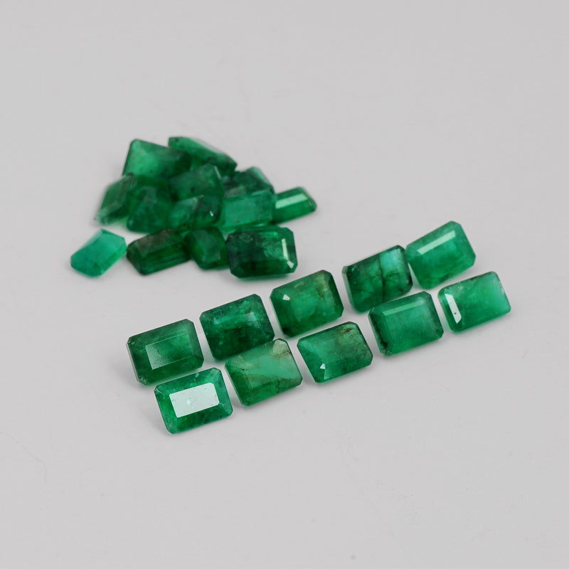 24 pcs Emerald  - 19.05 ct - Octagon - Green