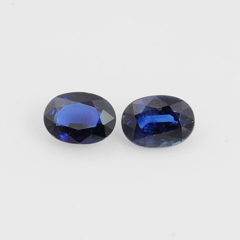 2 pcs Sapphire  - 2.35 ct - Oval - Blue