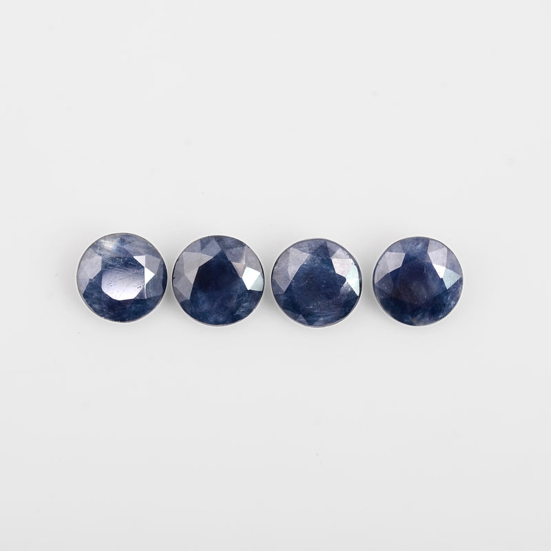 4 pcs Sapphire  - 15 ct - ROUND - Blue