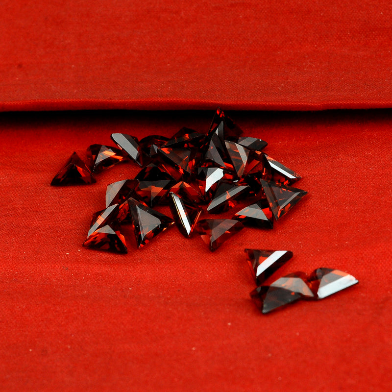 22.90 Carat Red Color Trillion Garnet Gemstone