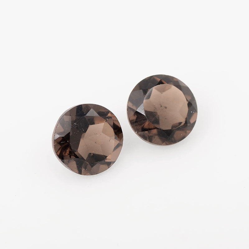 Round Brown Color Smoky Quartz Gemstone 2.50 Carat