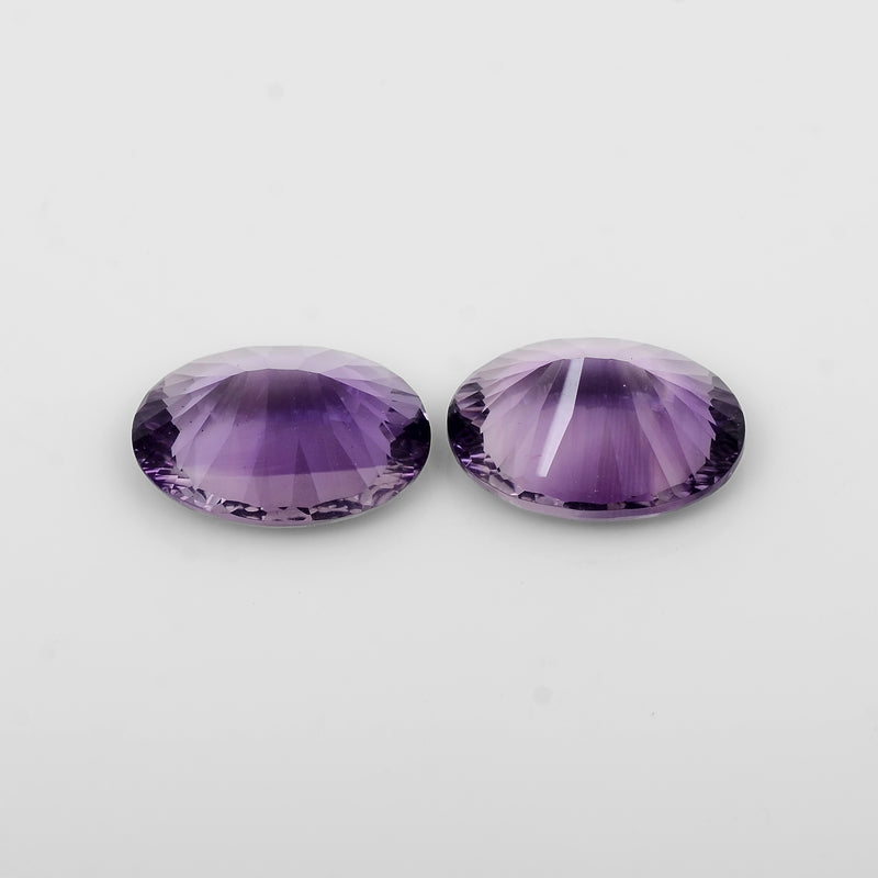 2 pcs Amethyst  - 16.55 ct - Oval - Purple - Transparent