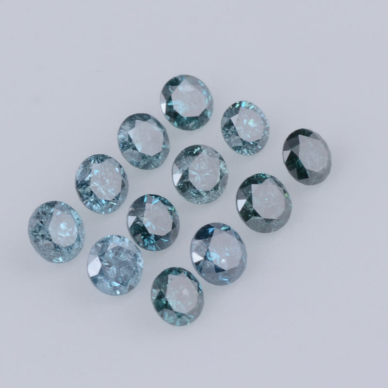 1.83 Carat Brilliant Round Fancy Vivid Greenish Blue I1-I3 Diamonds-AIG Certified