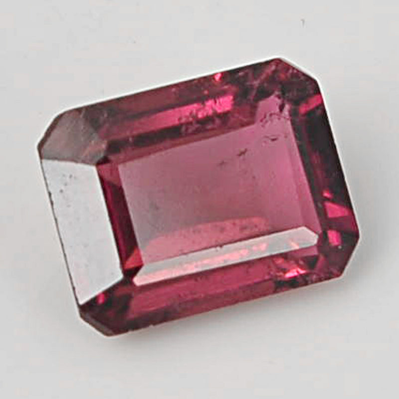 1 pcs Rubellite  - 0.97 ct - Octagon - Reddish Purple - Transparent