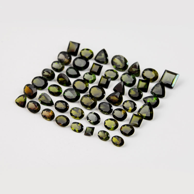 Mixed Shape Green Color Tourmaline Gemstone 44.20 Carat