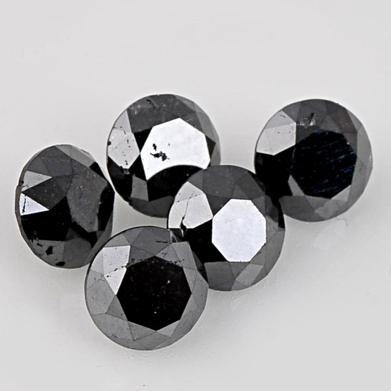 4.06 Carat Round Fancy Black Diamond-AIG Certified