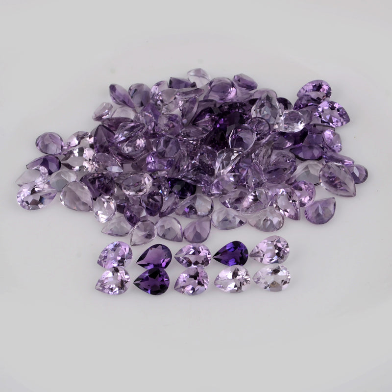 130.97 Carat Pear Purple Amethyst Gemstone