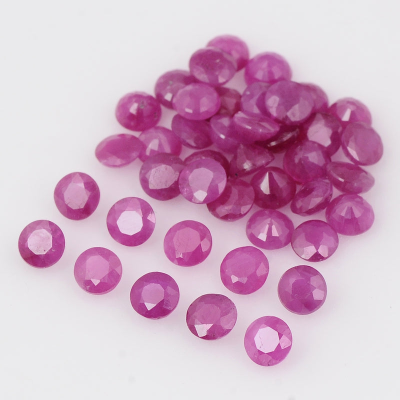 41 pcs Ruby  - 9.57 ct - ROUND - Reddish Purple