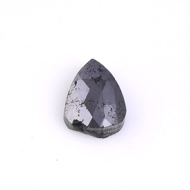 4.92 Carat Rose Cut Pear Fancy Black Diamond-AIG Certified