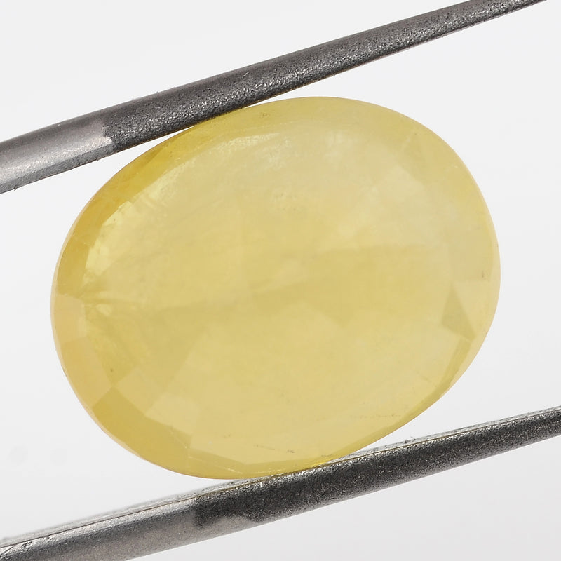 1 pcs Sapphire  - 10.18 ct - Oval - Yellow - Transparent
