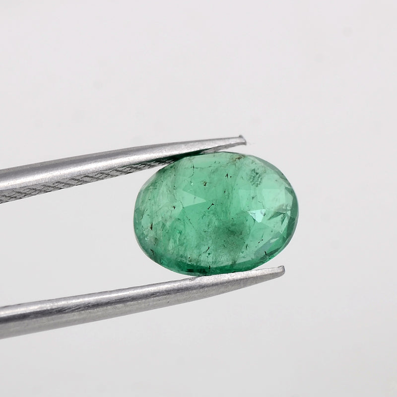 Oval Green Color Emerald Gemstone 1.50 Carat - IGI Certified