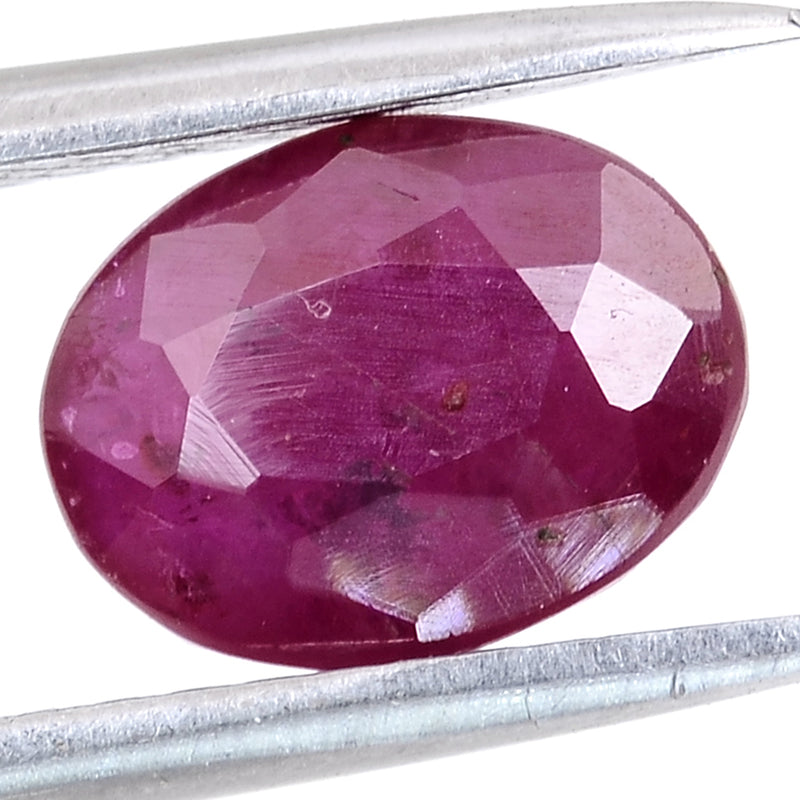 1 pcs Ruby  - 1.6 ct - Oval - Red