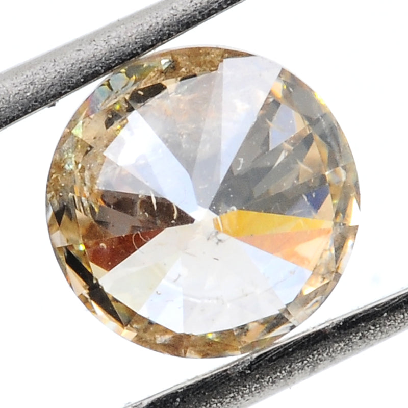 1 pcs Diamond  - 0.5 ct - ROUND - X-Z, Light Yellow-Brown - I2