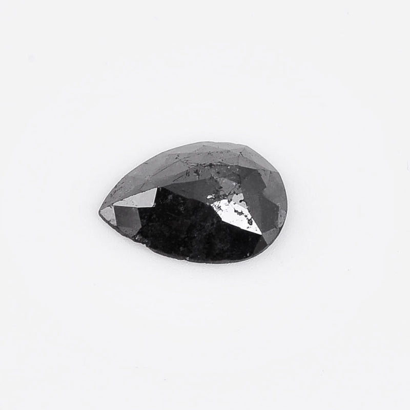 3.92 Carat Rose Cut Pear Fancy Black Diamond-AIG Certified