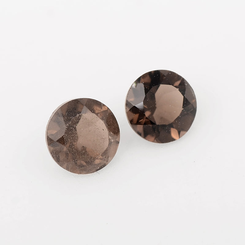 Round Brown Color Smoky Quartz Gemstone 1.45 Carat
