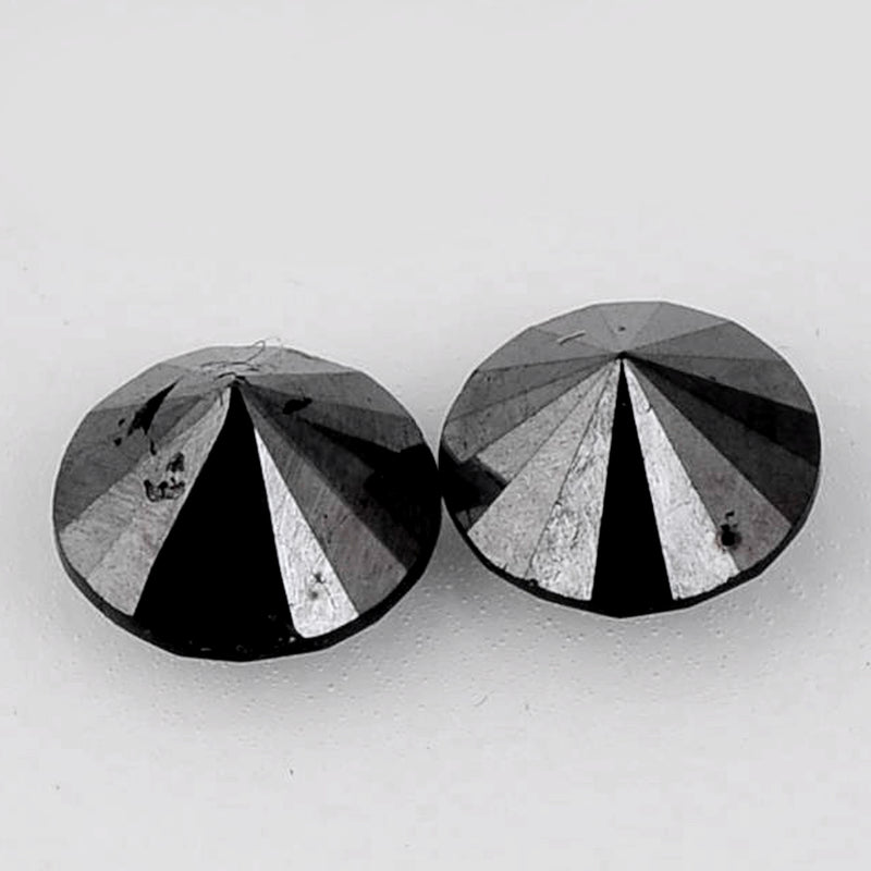 1.73 Carat Brilliant Round Fancy Black Diamonds-AIG Certified
