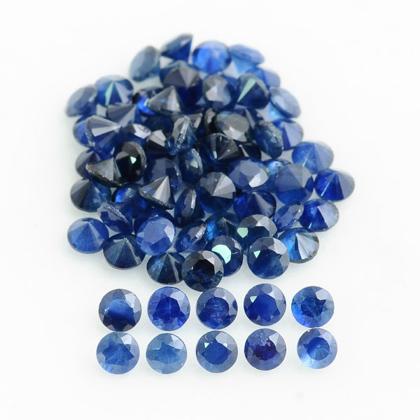 74 pcs Sapphire  - 6.78 ct - ROUND - Blue