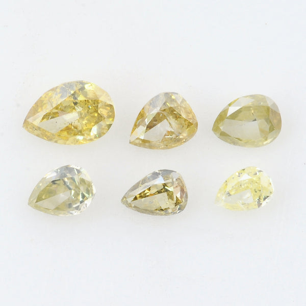 6 pcs Diamond  - 0.94 ct - Pear - Yellow - SI - I