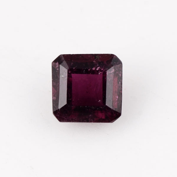 1 pcs Rubellite  - 1.33 ct - Square - Reddish Purple - Transparent