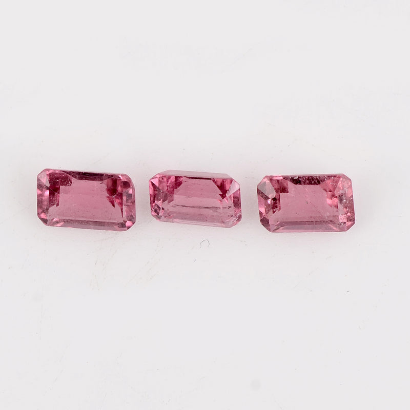 3 pcs Tourmaline  - 1.75 ct - Octagon - Pink