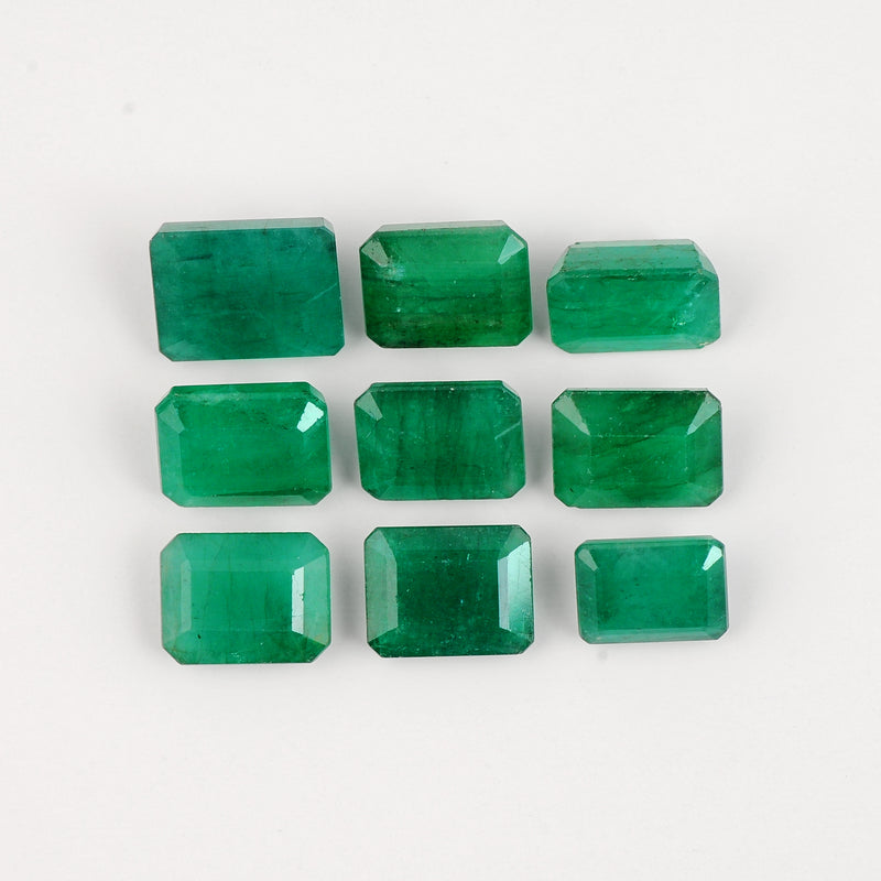 9 pcs Emerald  - 55.44 ct - Octagon - Green