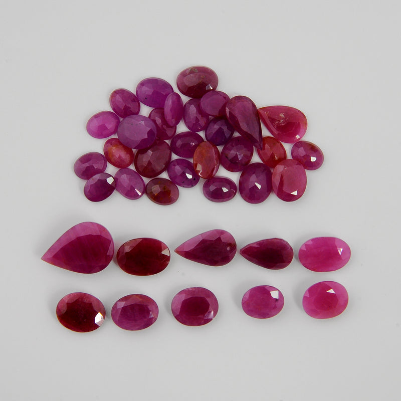 Mixed Shape Red Color Ruby Gemstone 147.76 Carat