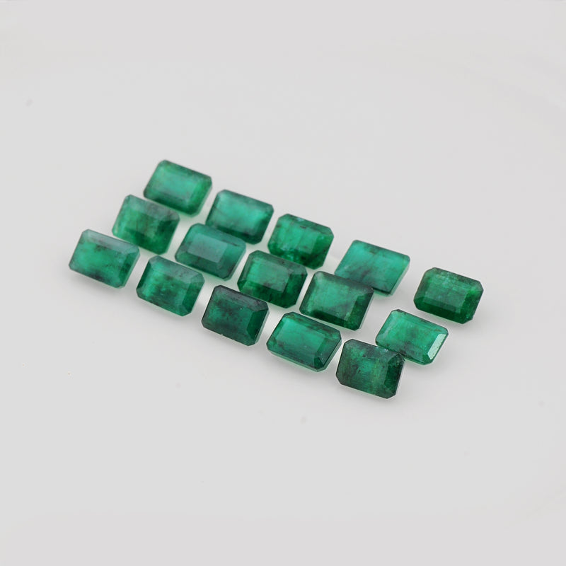 15 pcs Emerald  - 14.48 ct - Octagon - Green