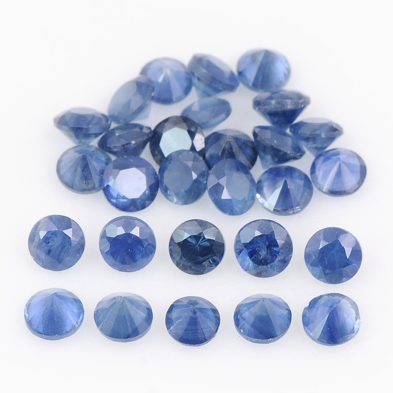 28 pcs Sapphire  - 4.16 ct - ROUND - Blue