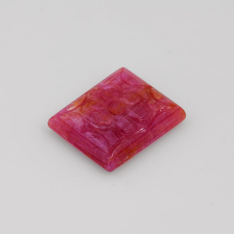 Fancy Carving Red Color Ruby Gemstone 32.66 Carat