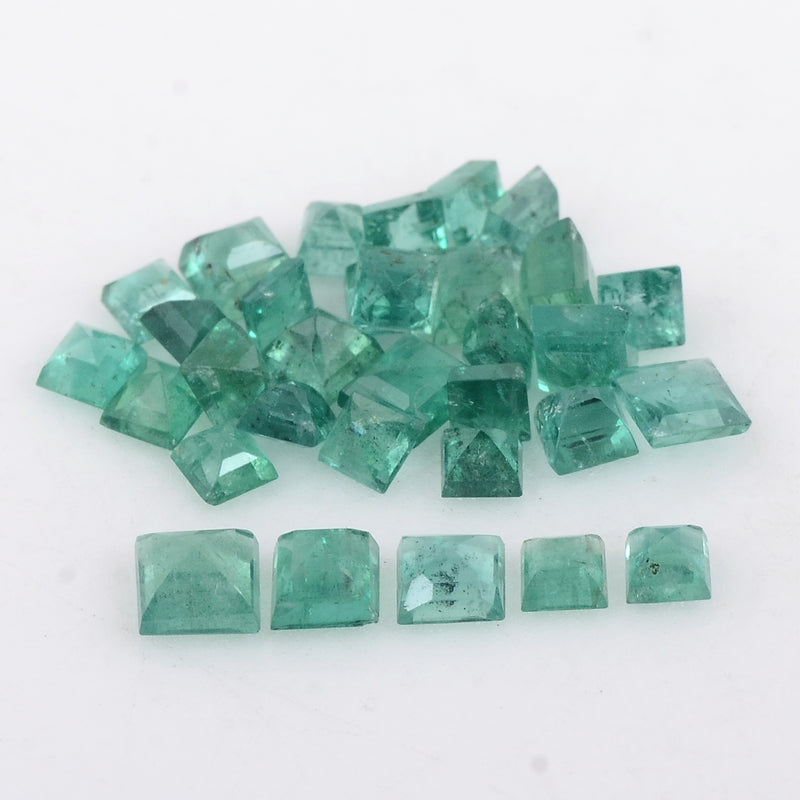 32 pcs Emerald  - 4.38 ct - Square - Green
